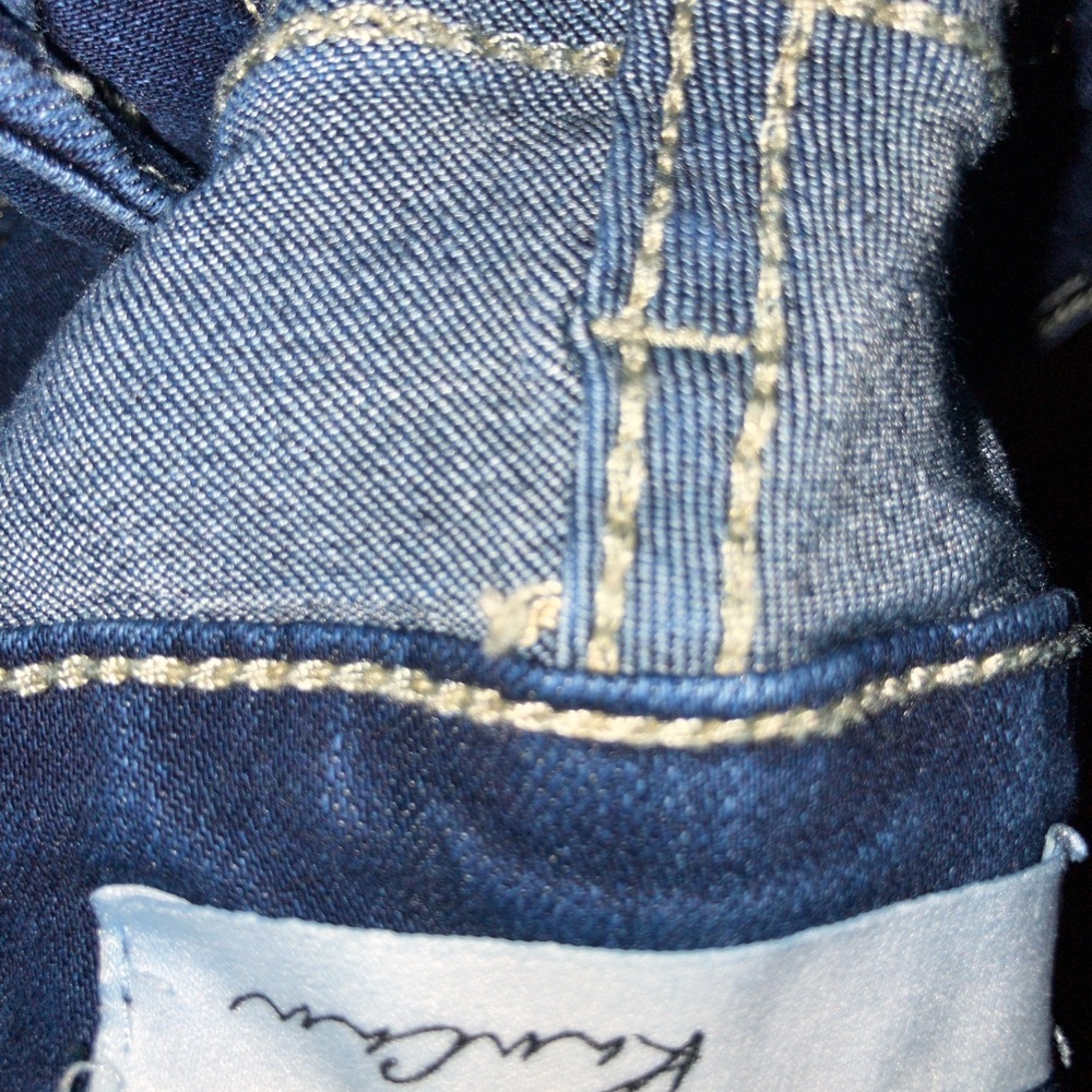 KanCan Blue Skinny Jeans with Distressed Hem - Picture 2 of 3